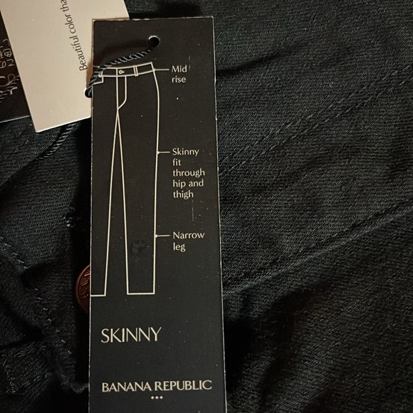 NWT Banana Republic fade resistant mid rise black skinny jeans size 6/28 stretch - Picture 13 of 13